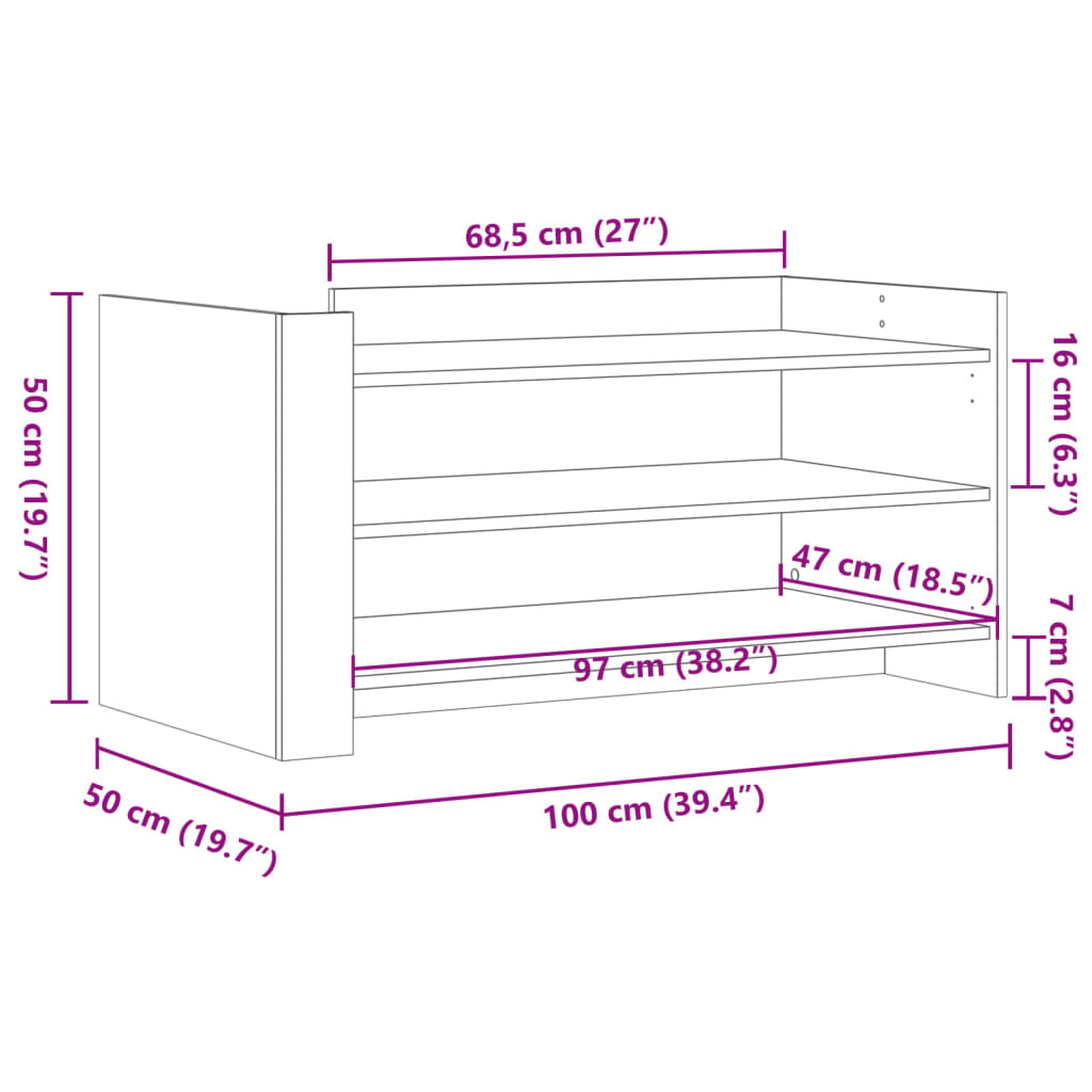 Soffbord vit 100x50x50 cm