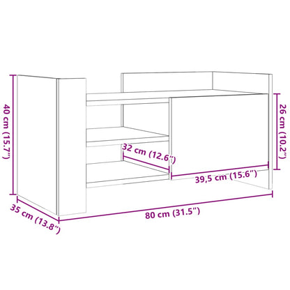 TV-möbel rökfärgad ek TV-bänk 80x35x40 cm