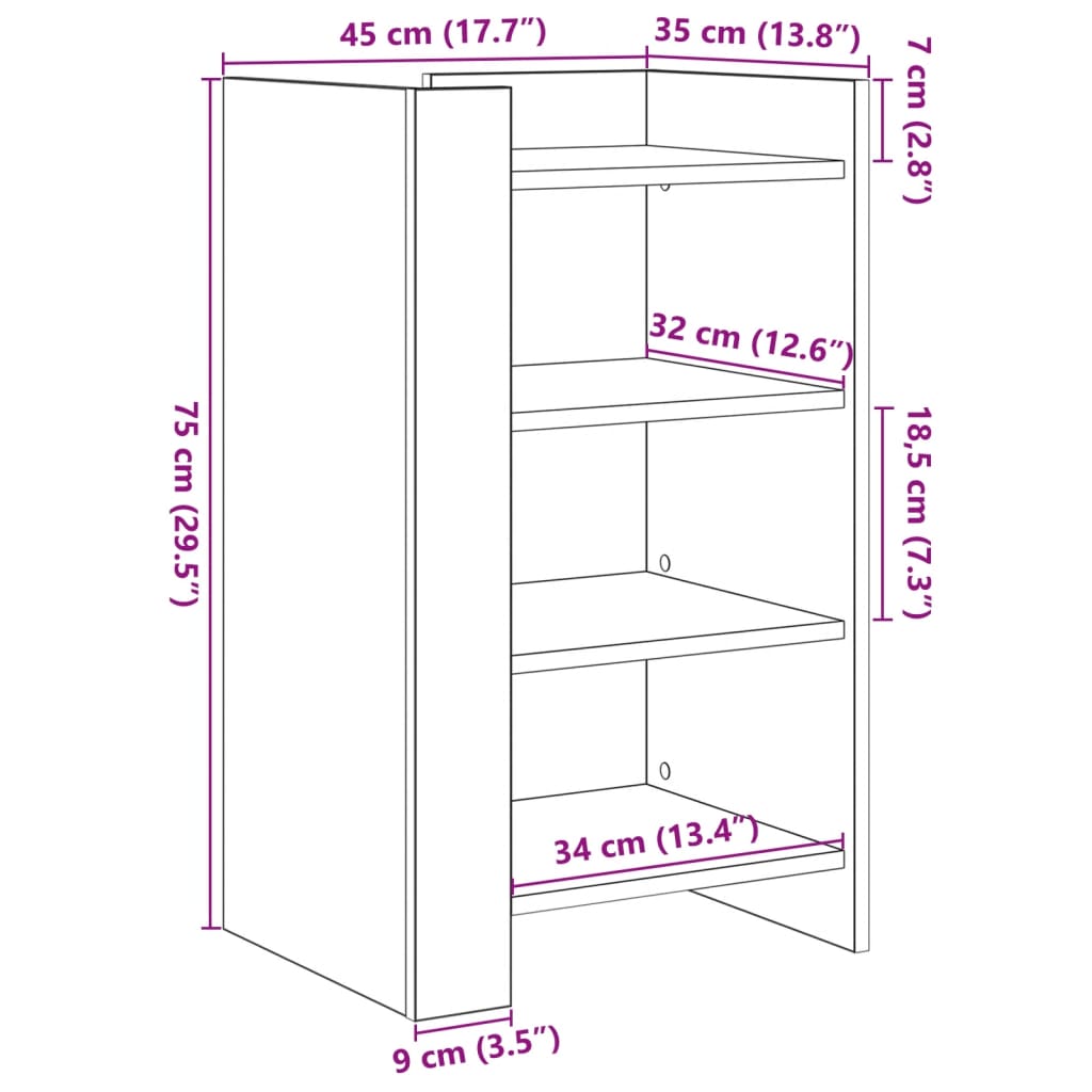 Skänk Sonoma ek 45x35x75 cm