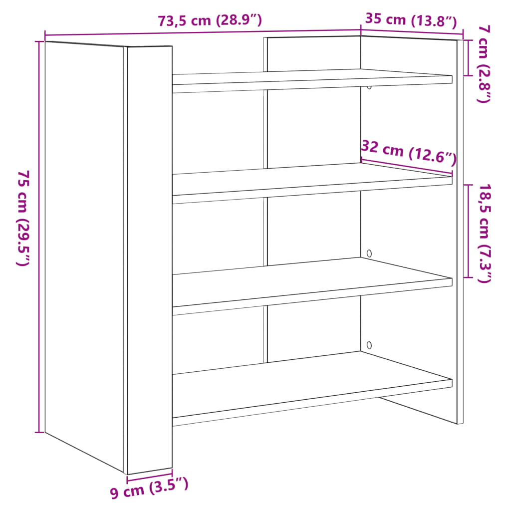 Skänk Sonoma ek 73,5x35x75 cm