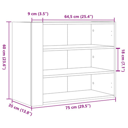 Seinäkaappi betonin harmaa 75x35x60 cm