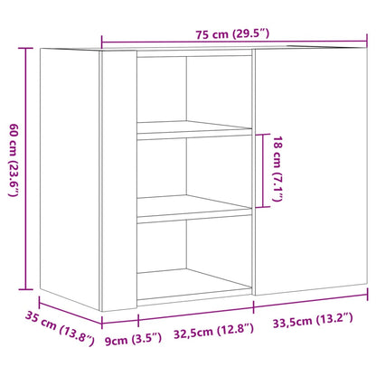 Musta seinäkaappi 75x35x60 cm