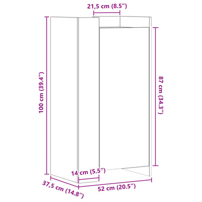 Kenkäteline Kenkäkaappi tammi savunvärinen 52x37,5x100 cm