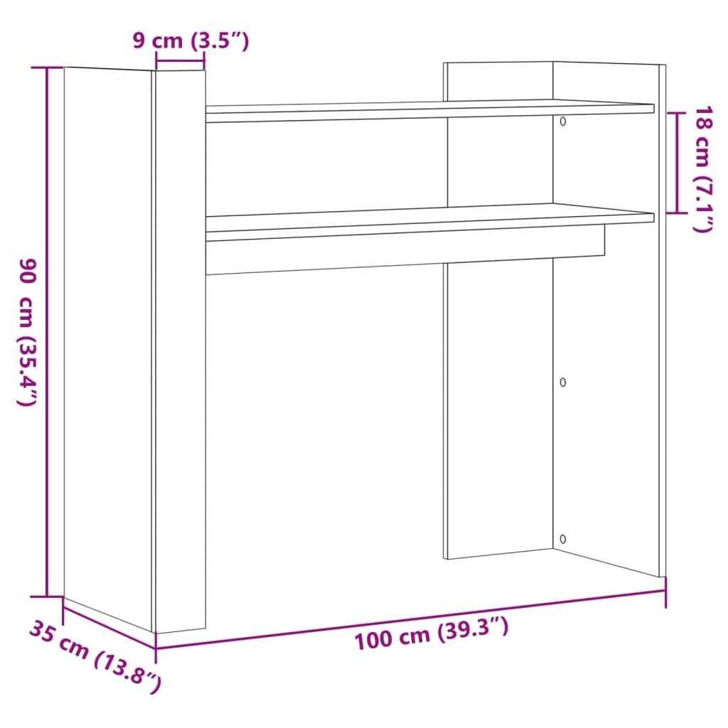 Avlastningsbord konsolbord vit 100x35x90 cm