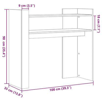 Avlastningsbord konsolbord vit 100x35x90 cm