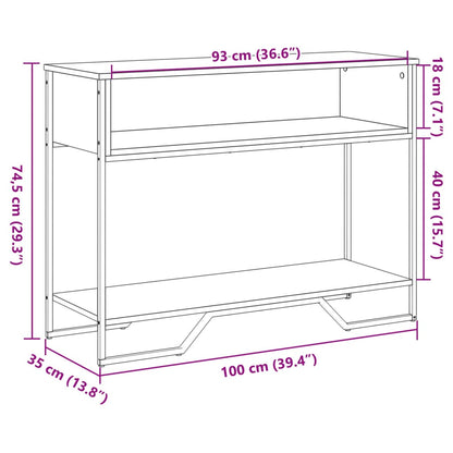 Avlastningsbord konsolbord brun ek 100x35x74,5 cm