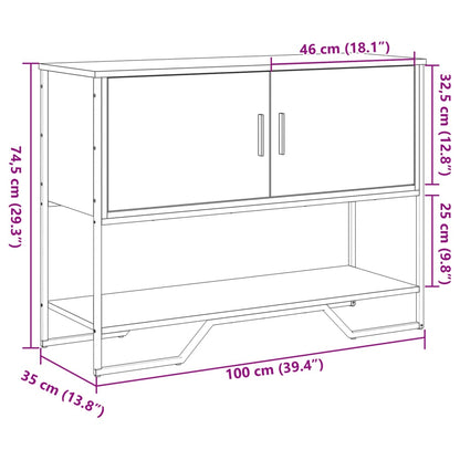 Avlastningsbord konsolbord svart 100x35x74,5 cm