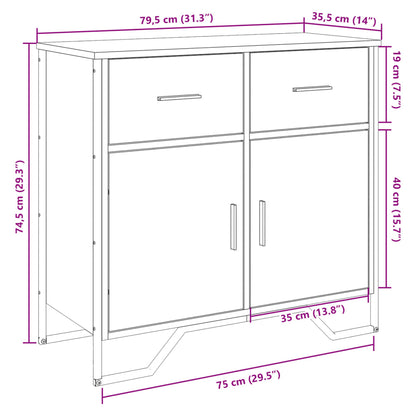 Skänk Sonoma ek 79,5x35,5x74,5 cm