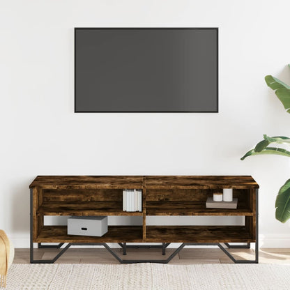 TV-möbel rökfärgad ek TV-bänk 122x34x41 cm