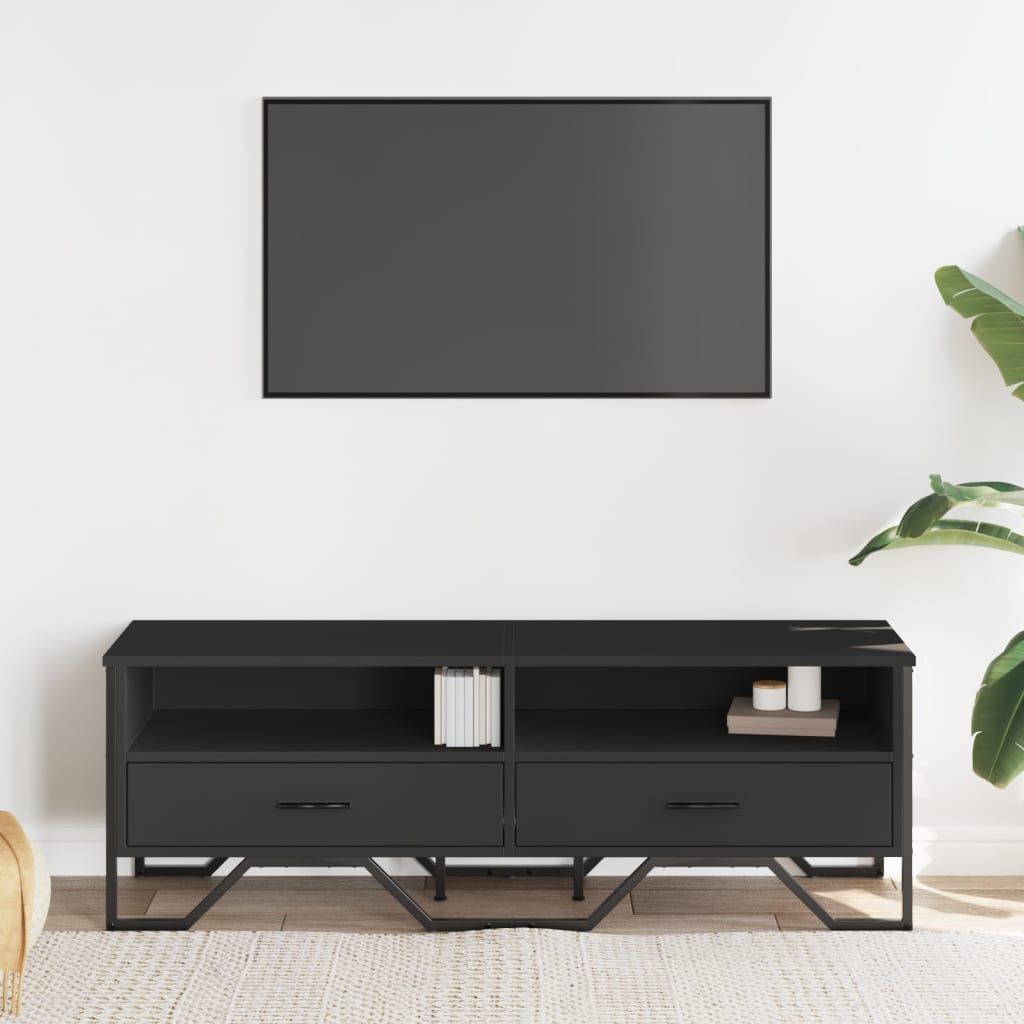 TV-möbel svart TV-bänk 122x34x41 cm