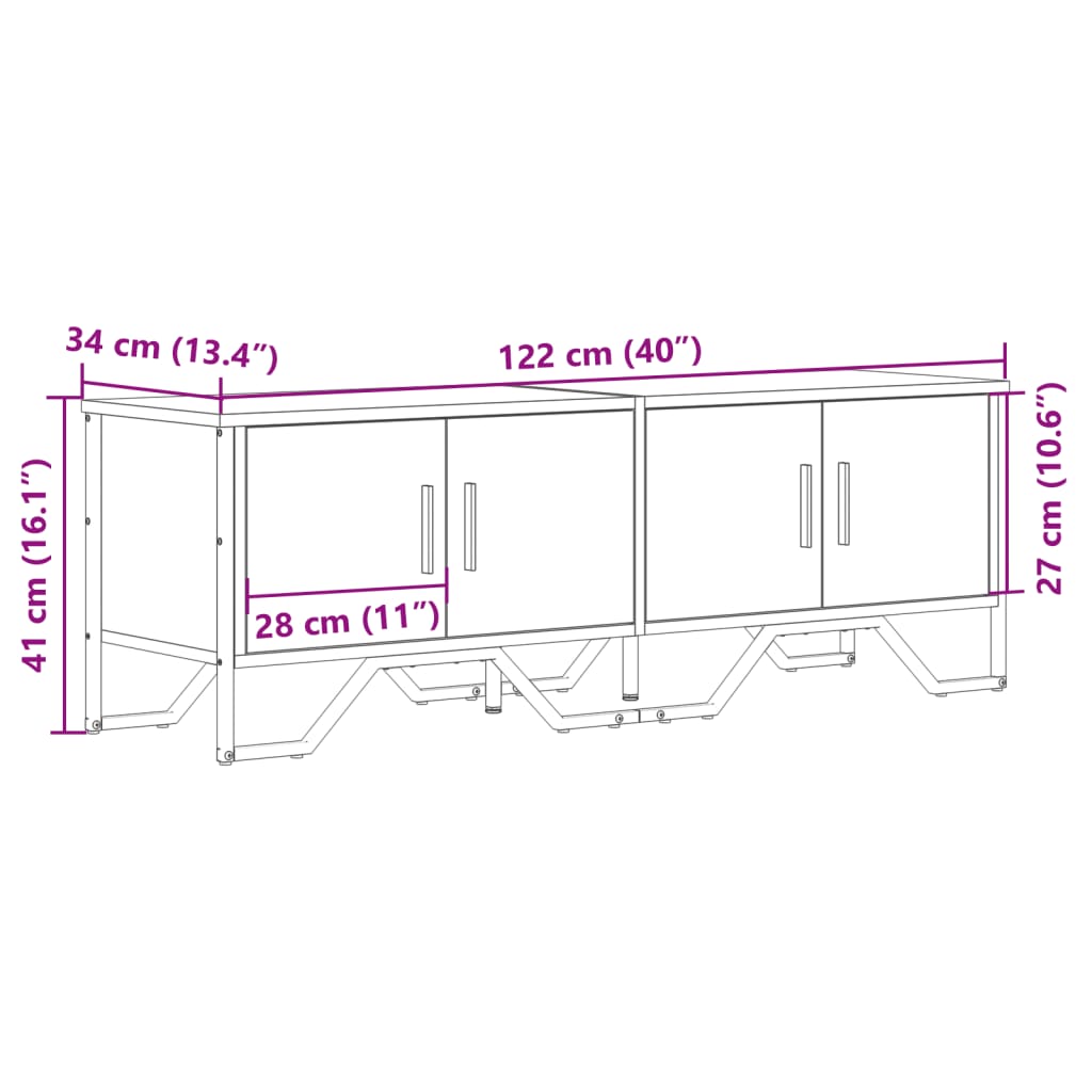 TV-möbel sonoma ek TV-bänk 122x34x41 cm