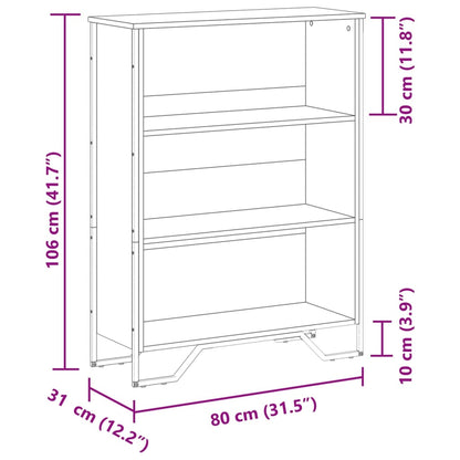 Kirjahylly musta 80x31x106 cm