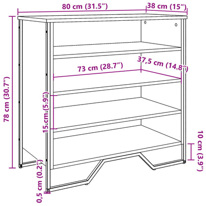 Kenkäteline Kenkäkaappi ruskea tammi 80x38x78 cm