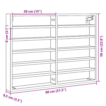 Vitriinikaappi betonin harmaa 80x8,5x58 cm