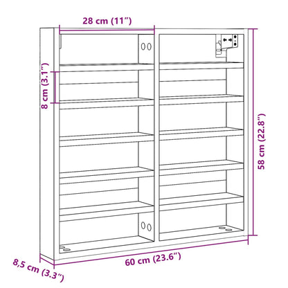 Vitriinikaappi ruskea tammi 60x8,5x58 cm