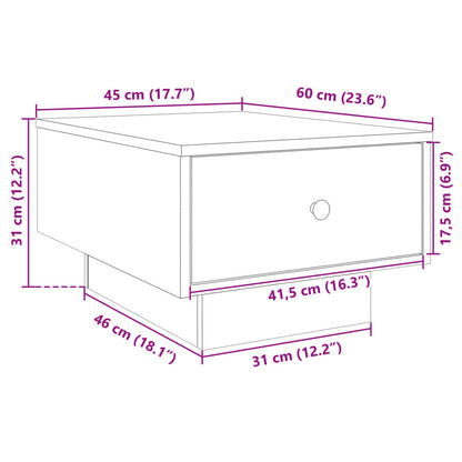 Sohvapöytä ruskea tammi 60x45x31 cm