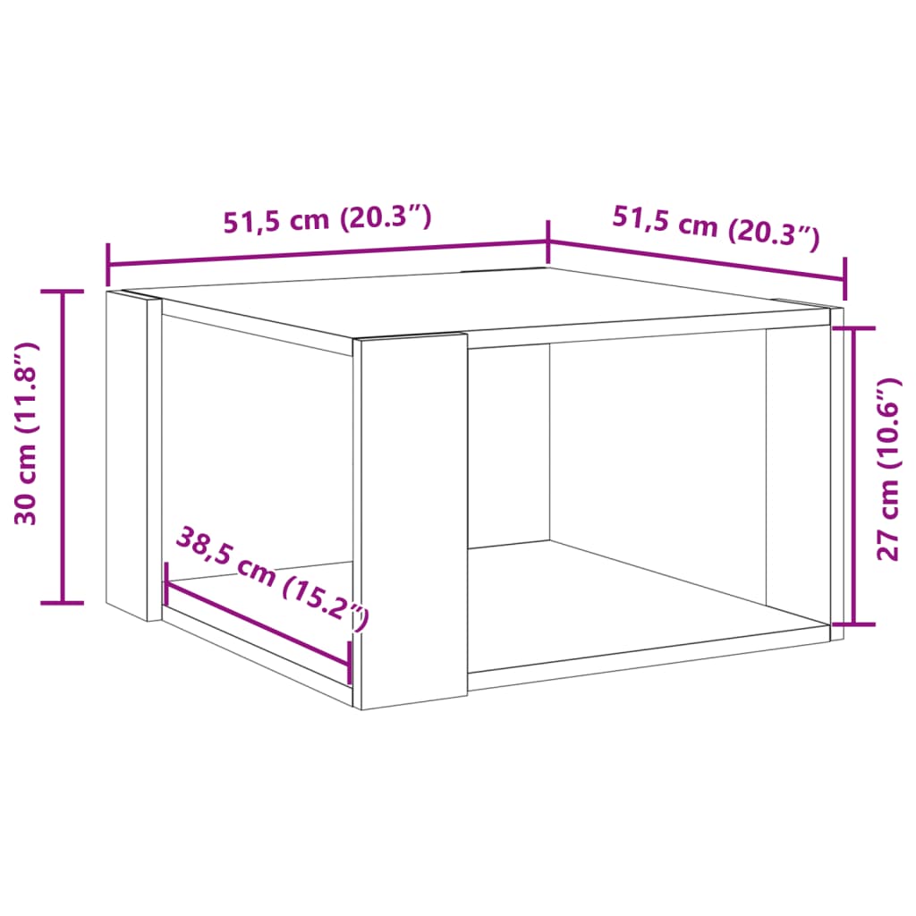 Soffbord sonoma ek 51,5x51,5x30 cm