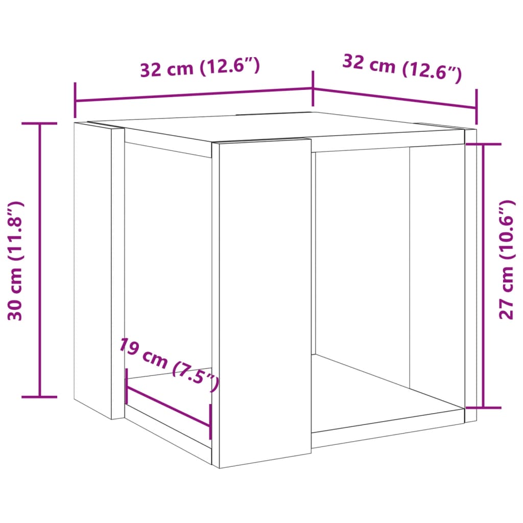 Soffbord sonoma ek 32x32x30 cm