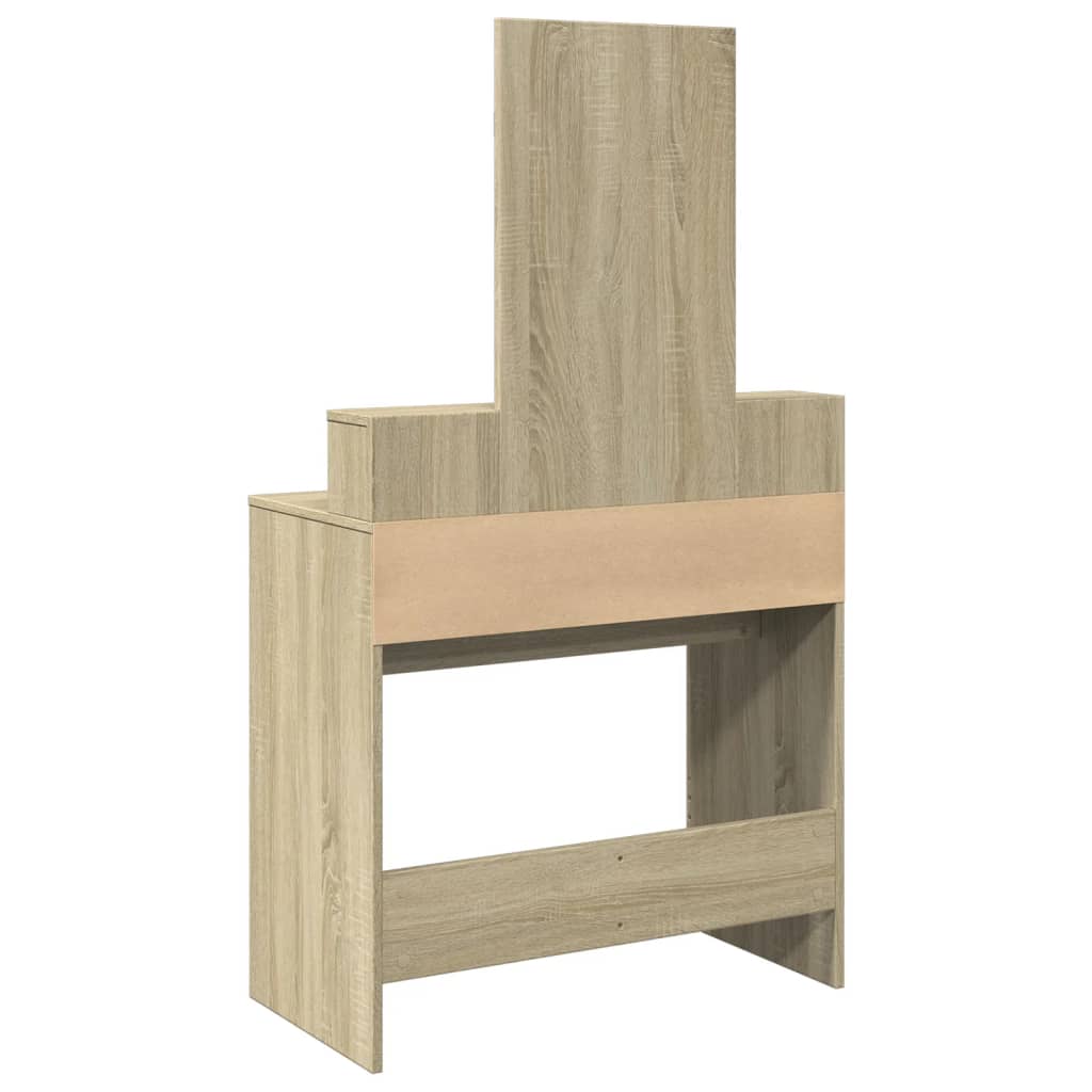 Sminkbord med spegel sonoma-ek 80x41x144,5 cm