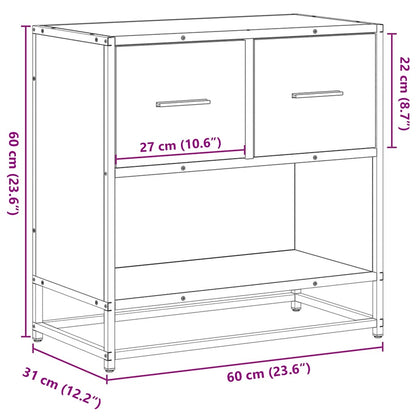 Sängbord svart 60x31x60 cm konstruerat trä och metall