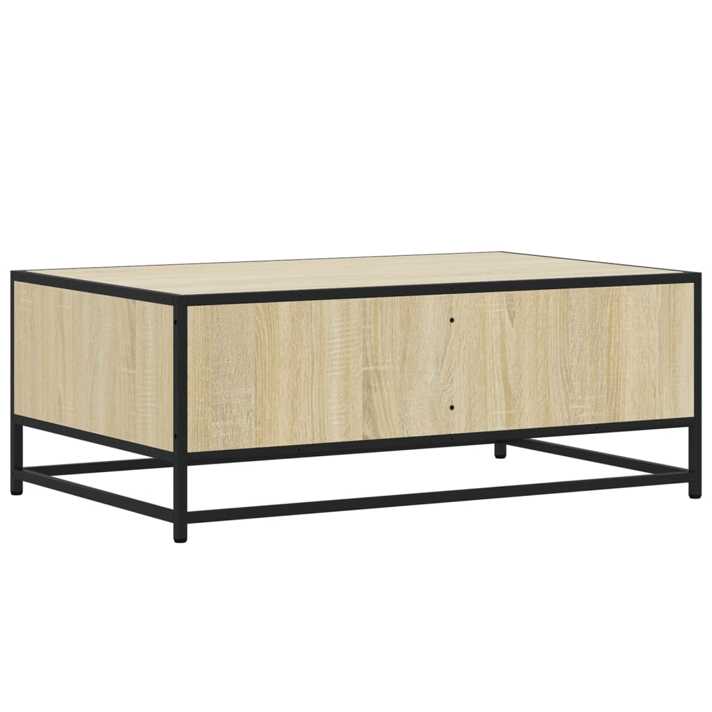 Soffbord sonoma ek 90x57x35 cm och metall