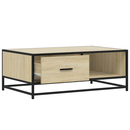 Soffbord sonoma ek 90x57x35 cm och metall