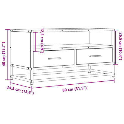 TV-möbel sonoma ek TV-bänk 80x34,5x40 cm metall