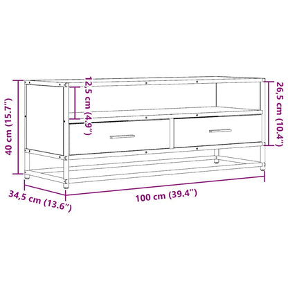 TV-möbel svart TV-bänk 100x34,5x40 cm metall