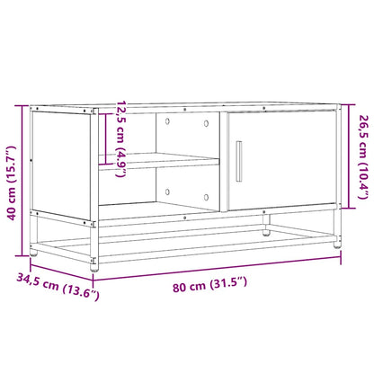 TV-möbel sonoma ek TV-bänk 80x34,5x40 cm metall