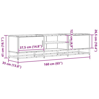 TV-möbel sonoma ek TV-bänk 160x35x41 cm metall