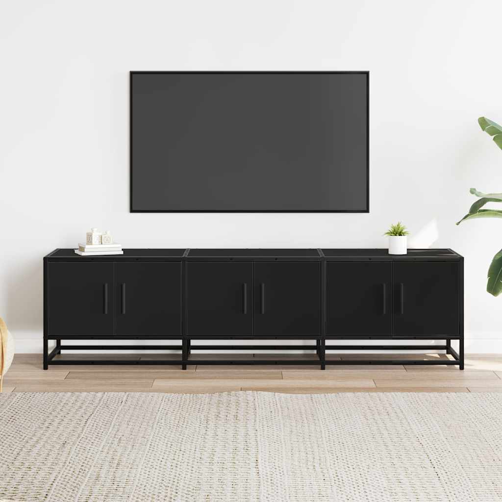 TV-möbel svart TV-bänk 150x35x41 cm metall