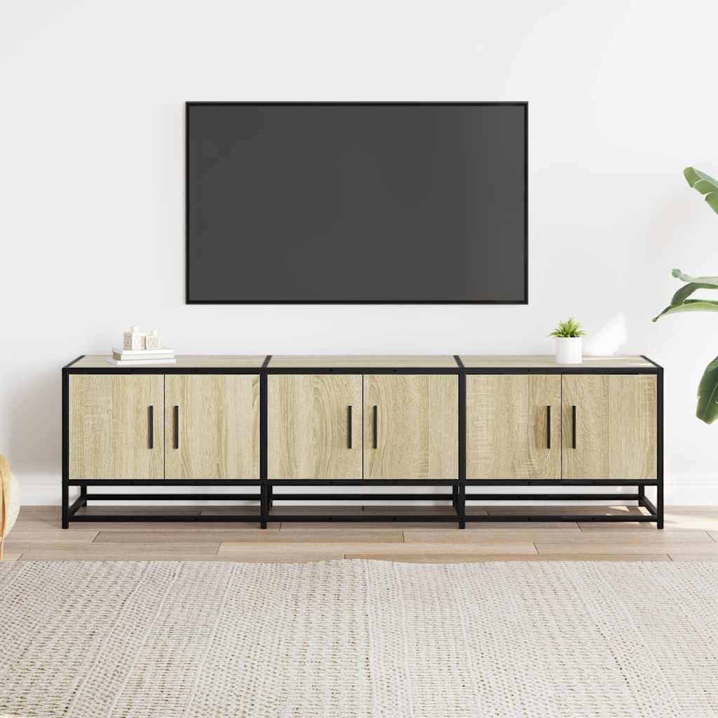 TV-möbel sonoma ek TV-bänk 150x35x41 cm metall