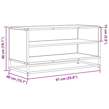 TV-möbel sonoma ek TV-bänk 91x40x46 cm metall