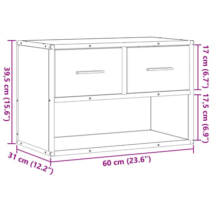 TV-möbel sonoma ek TV-bänk 60x31x39,5 cm metall