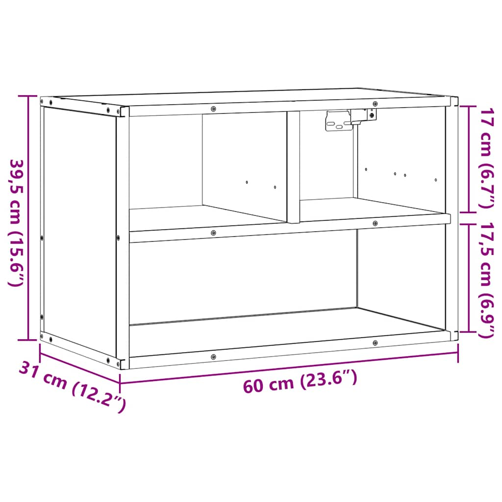 TV-möbel svart TV-bänk 60x31x39,5 cm metall