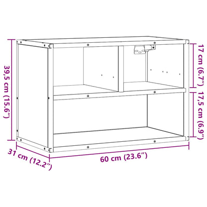 TV-möbel grå sonoma TV-bänk 60x31x39,5 cm metall