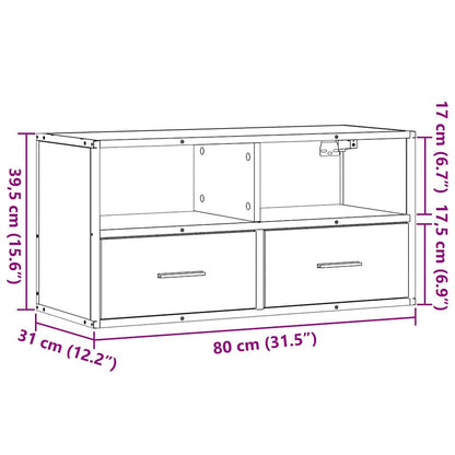 TV-möbel sonoma ek TV-bänk 80x31x39,5 cm metall