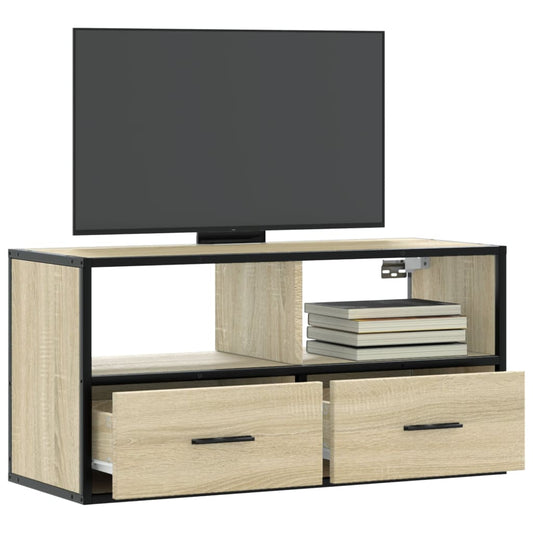 TV-möbel sonoma ek TV-bänk 80x31x39,5 cm metall