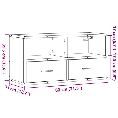 TV-möbel rökfärgad ek TV-bänk 80x31x39,5 cm metall