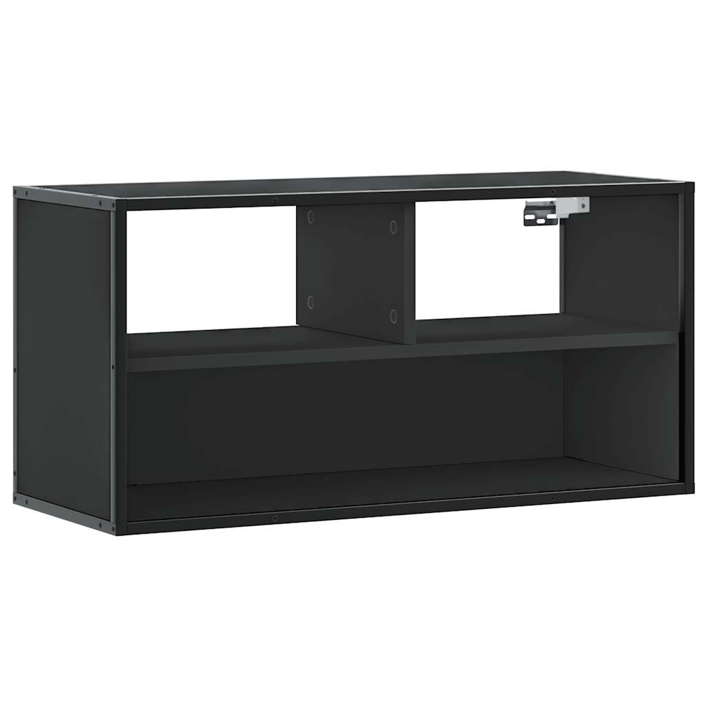 Tv-bänk svart 80x31x39,5 cm konstruerat trä och metall