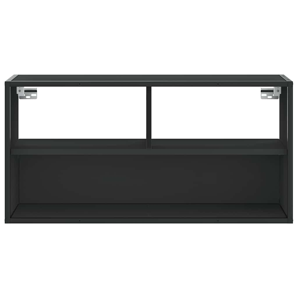 Tv-bänk svart 80x31x39,5 cm konstruerat trä och metall