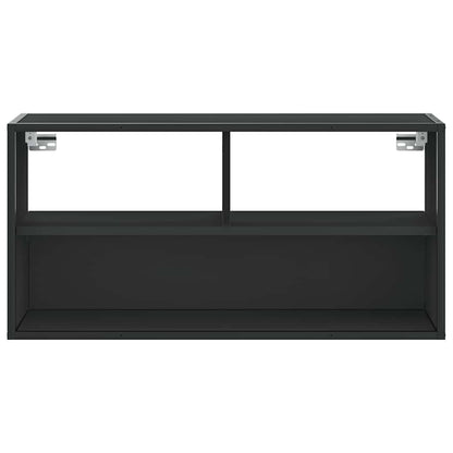 Tv-bänk svart 80x31x39,5 cm konstruerat trä och metall