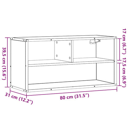 Tv-bänk svart 80x31x39,5 cm konstruerat trä och metall