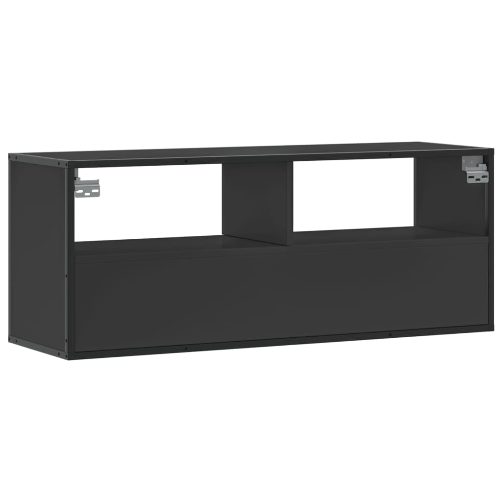 TV-möbel svart TV-bänk 100x31x39,5 cm metall