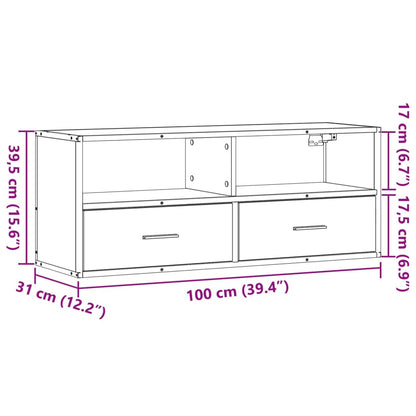 TV-möbel grå sonoma TV-bänk 100x31x39,5 cm metall