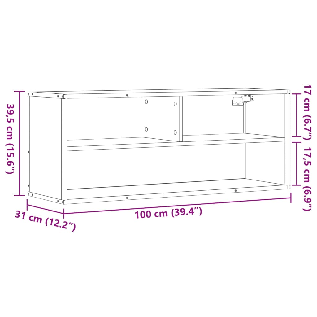 TV-möbel svart TV-bänk 100x31x39,5 cm metall