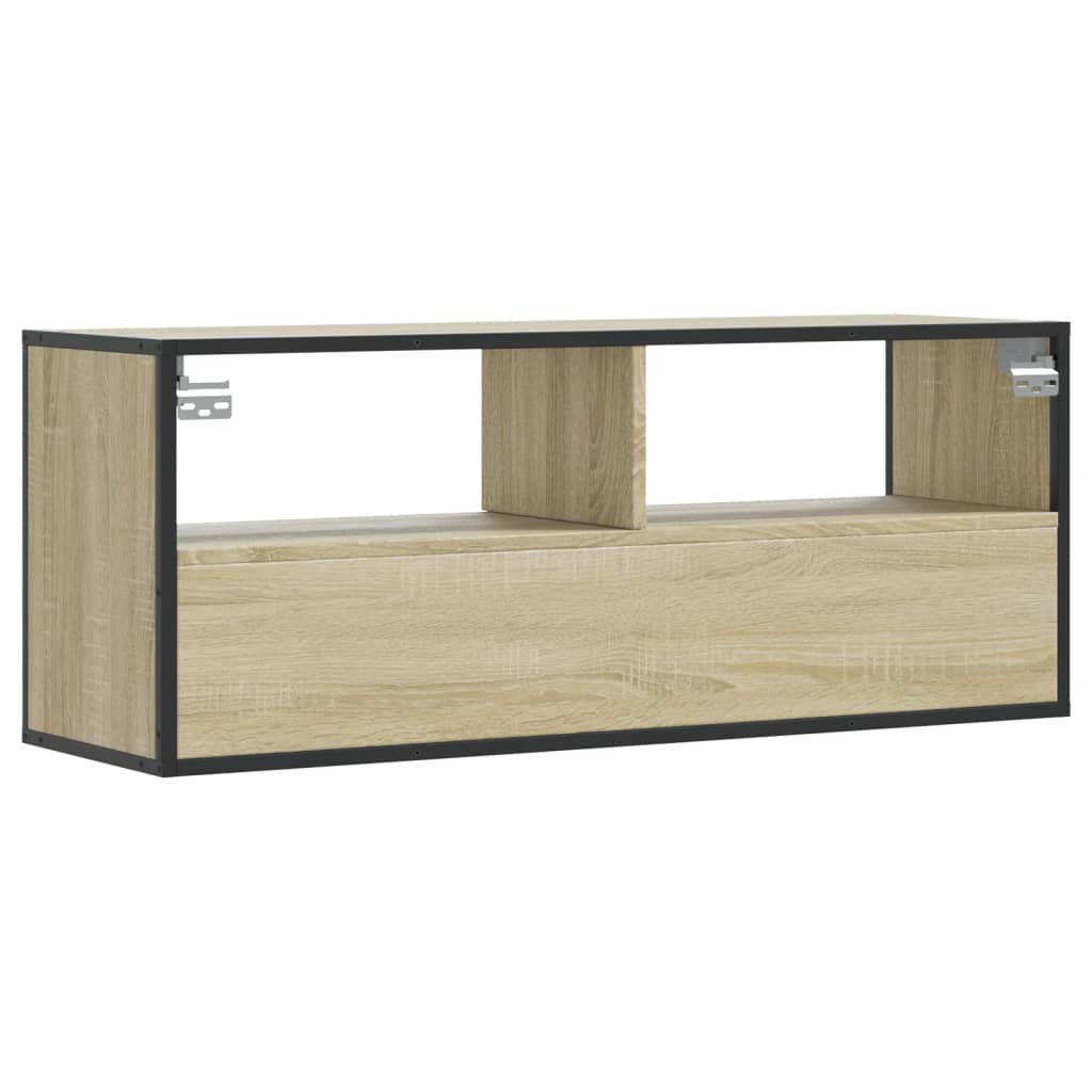 TV-möbel sonoma ek TV-bänk 100x31x39,5 cm metall