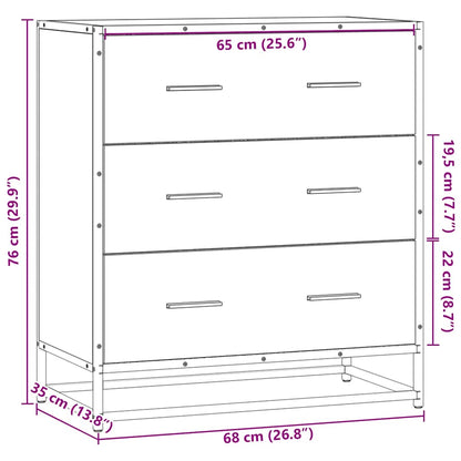 Skänk svart 68x35x76 cm metall