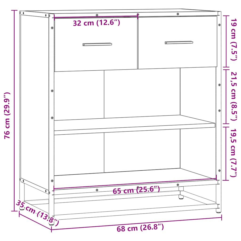 Skänk Sonoma ek 68x35x76 cm