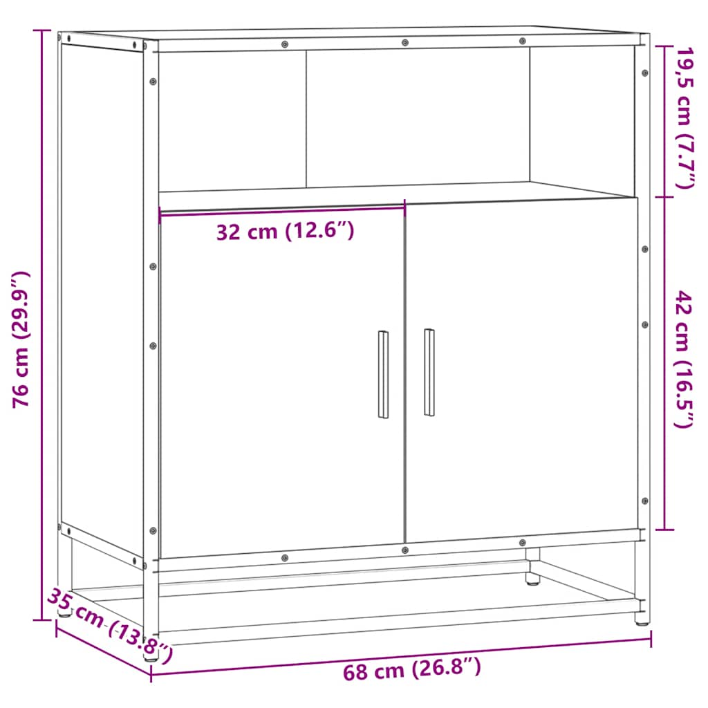 Skänk svart 68x35x76 cm